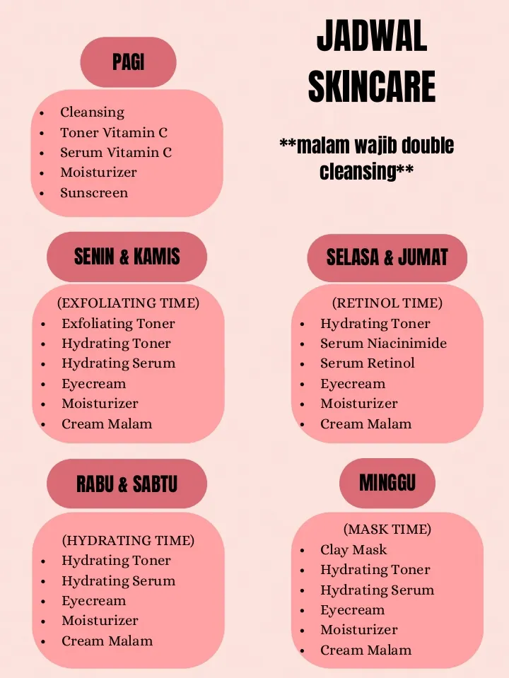 Buat Jadual Penjagaan Kulit Mingguan Anda Sendiri